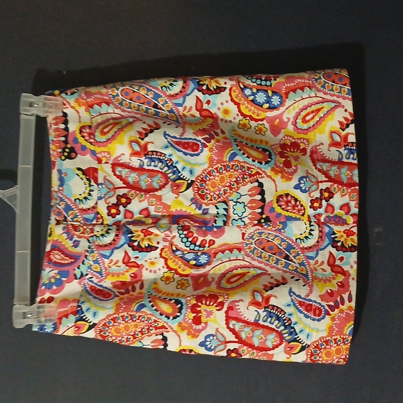 - GUC Talbots petites womens skirt paisley red pink white blue  size 2P cotton - Picture 4 of 6